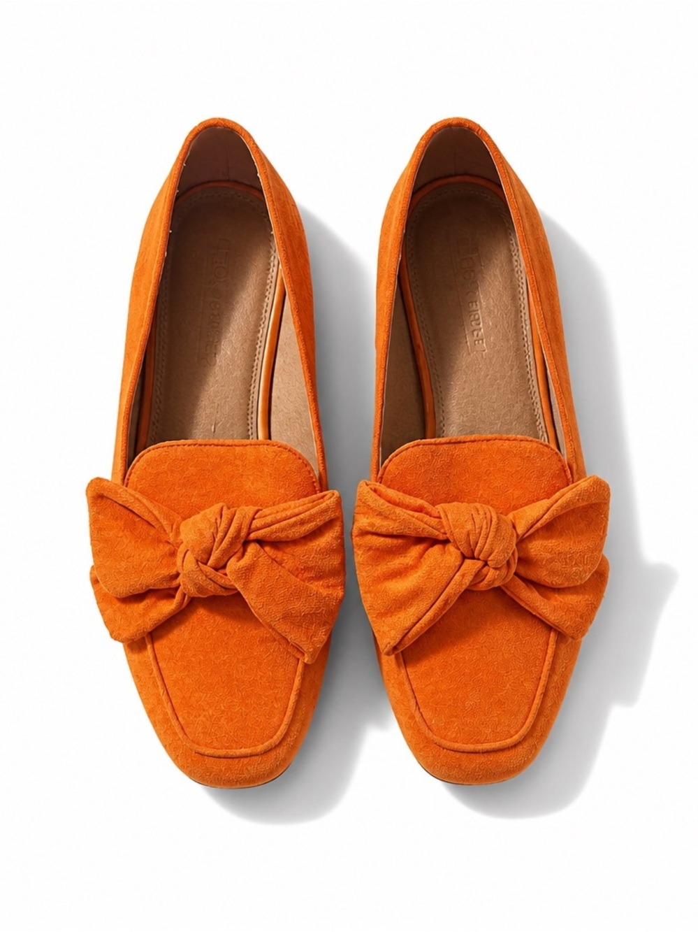 Asos Suede Knot Loafers in Orange - Women